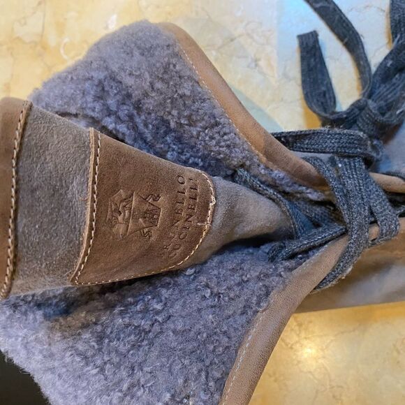 Brunello Cucinelli brown and gray booty with shearling detail. Size 10 - Picture 5 of 8